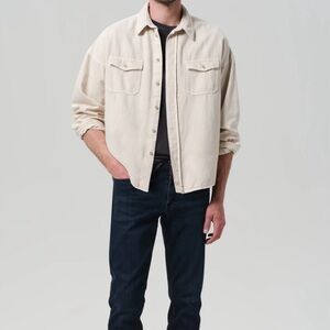 Citizens Of Humanity Long Sleeve Button Up Men’s Shacket M Cream Quiet Luxury